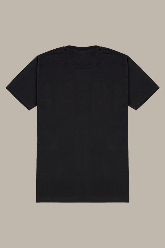 Black t-shirt on a white background